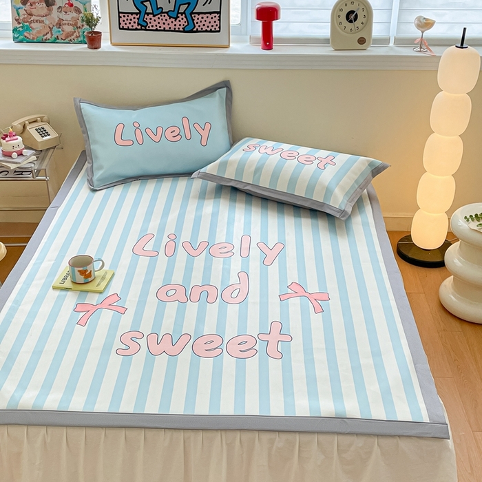 91家纺网 家纺一手货源 找家纺 川悦生活 2025新款大版凉感冰丝席三件套 半岛物语