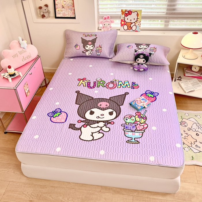 91家纺网 家纺一手货源 找家纺 金爱家 2025新款正版三丽鸥凉感乳胶凉席 夏日冰爽