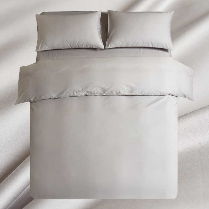 91家纺网 家纺一手货源 找家纺 暖芯家纺 2025新款60S黑标全棉四件套 浅松灰