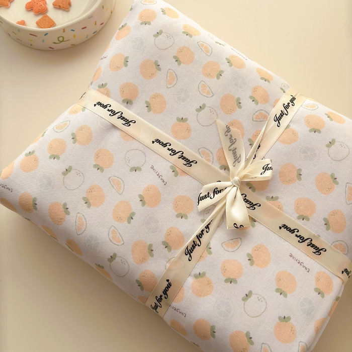 91家纺网 家纺一手货源 找家纺 塞纳 2026新款.全棉有氧双层纱四件套-场景一 大橘大利-桔