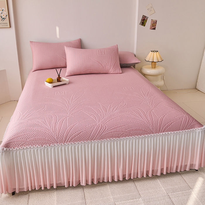 91家纺网 家纺一手货源 找家纺 （总）席之家 2025新款3D冰感床裙渐变色凉席-叶叶生歌