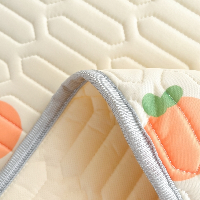 91家纺网 家纺一手货源 找家纺 川悦生活 2025新款小阪凉感丝印花凉席-学生床 蜜柑夏语