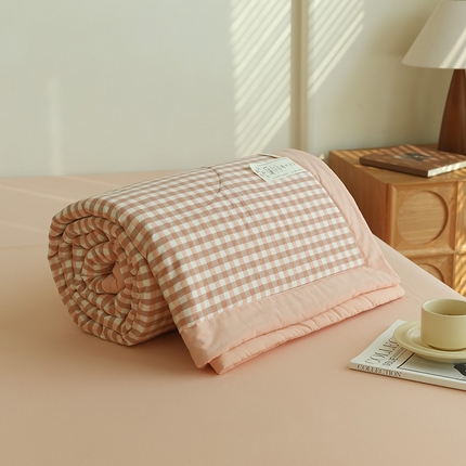 雯雨家纺 2025新款A类无印风里外全棉纯棉水洗棉新疆棉花夏被夏凉被空调被 玉小格