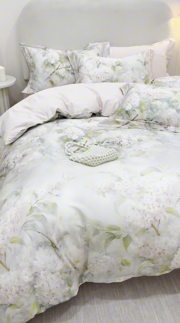 91家纺网 家纺一手货源 找家纺 2025新款【如梦令】红金裸盖棉四件套（标准号 全网控价） 花想容