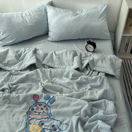 91家纺网 家纺一手货源 找家纺 （总）优色良品家纺 2025新款卡通毛巾绣夏被四件套