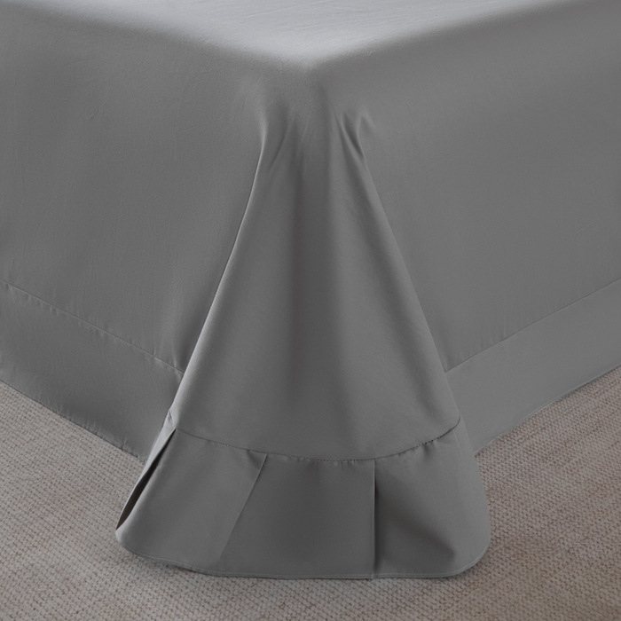 91家纺网 家纺一手货源 找家纺 2025新款亲肤全棉三层纱提花四件套 韵律-星灰