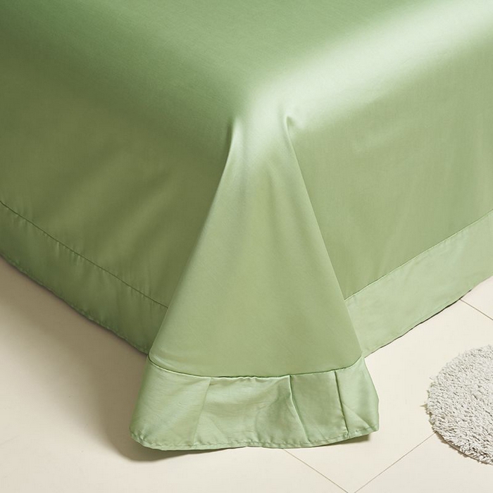 91家纺网 家纺一手货源 找家纺 暖芯家纺 2025新款60S黑标全棉四件套 翠微绿