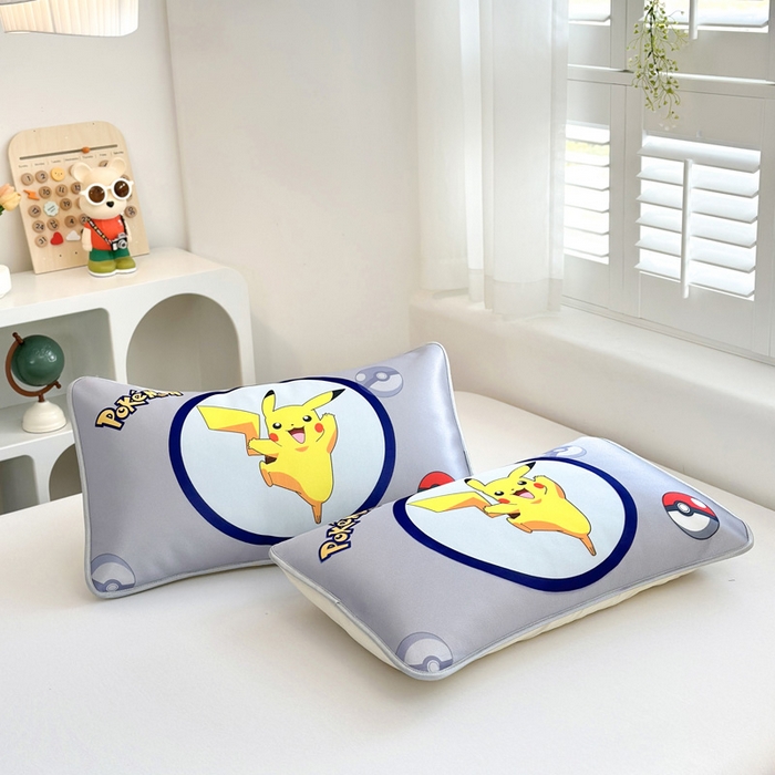 91家纺网 家纺一手货源 找家纺 ds生活馆 2025新款A类大版卡通凉感丝夏被 宝可梦