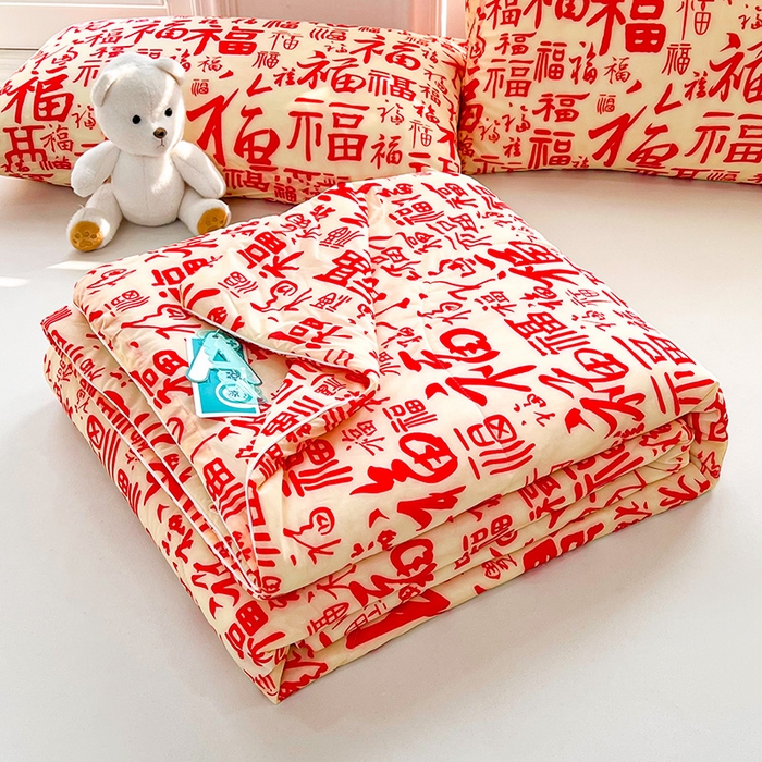 91家纺网 家纺一手货源 找家纺 好梦来家纺（原锦茂家纺） 2025新款印花凉感丝抗菌夏被 百福