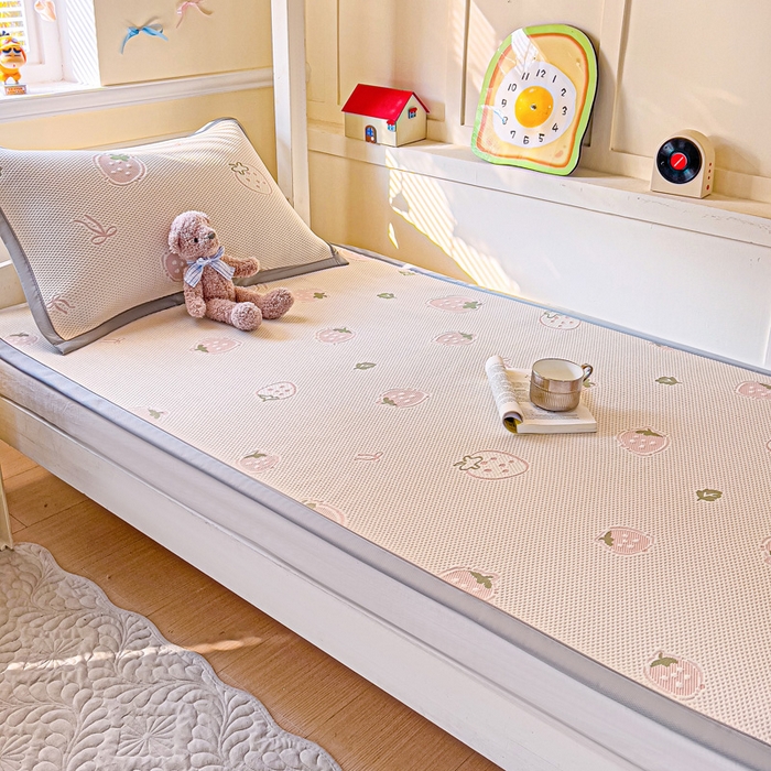 91家纺网 家纺一手货源 找家纺 （总）富馨莱 2025新款A类480克PE凉感凉豆豆凉席三件套和单件学生款