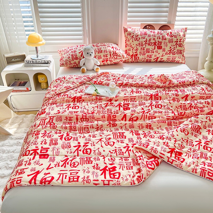 91家纺网 家纺一手货源 找家纺 好梦来家纺（原锦茂家纺） 2025新款印花凉感丝抗菌夏被 百福