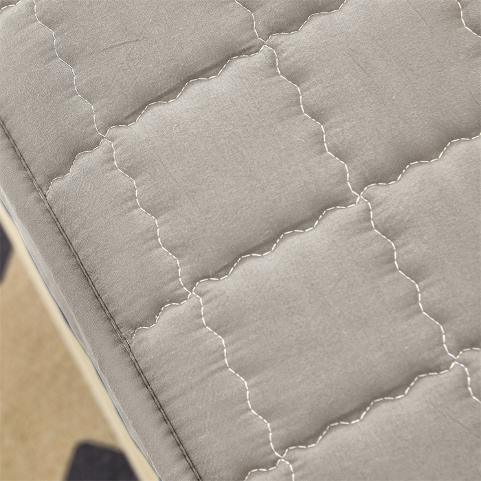 91家纺网 家纺一手货源 找家纺 欧邦 2025新款水洗原棉六面全包夹棉床笠 简雅灰