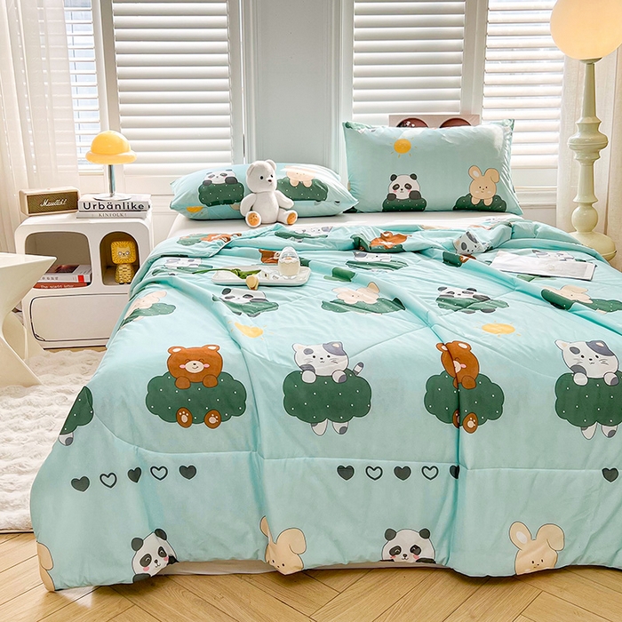 91家纺网 家纺一手货源 找家纺 好梦来家纺（原锦茂家纺） 2025新款印花凉感丝抗菌夏被 好伙伴