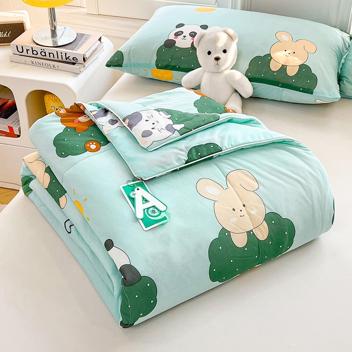 91家纺网 家纺一手货源 找家纺 好梦来家纺（原锦茂家纺） 2025新款印花凉感丝抗菌夏被 好伙伴