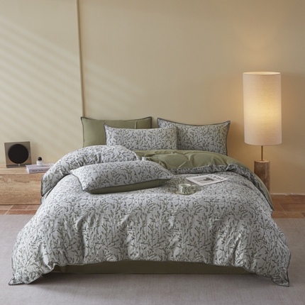 91家纺网 家纺一手货源 找家纺 （总）2025新款亲肤全棉三层纱提花四件套