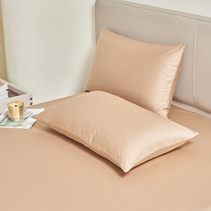 91家纺网 家纺一手货源 找家纺 暖芯家纺 2025新款60S黑标全棉四件套 香槟驼