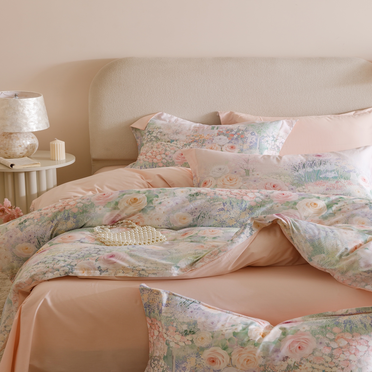 91家纺网 家纺一手货源 找家纺 2025新款【如梦令】红金裸盖棉四件套（标准号 全网控价） 芳香-柳绿