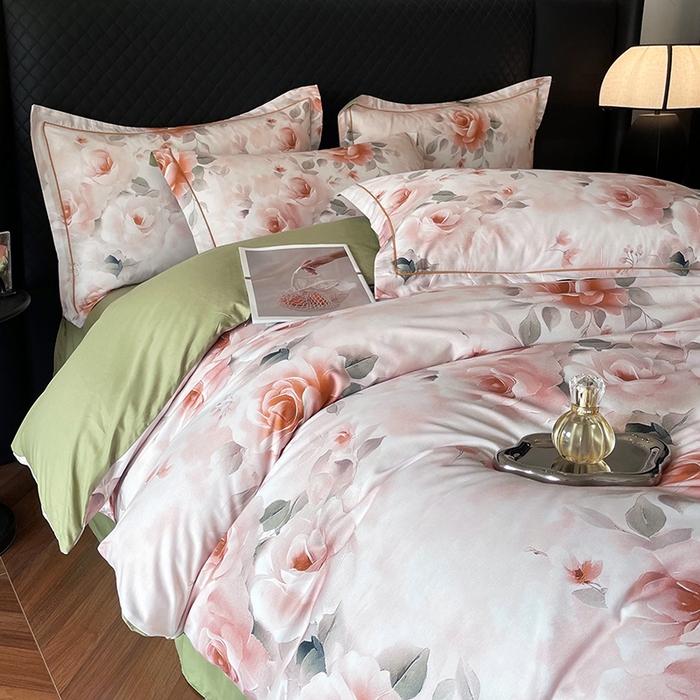 91家纺网 家纺一手货源 找家纺 金纱玉纺家纺 2025新款全棉13376数码印花四件套（礼盒包装）331A2