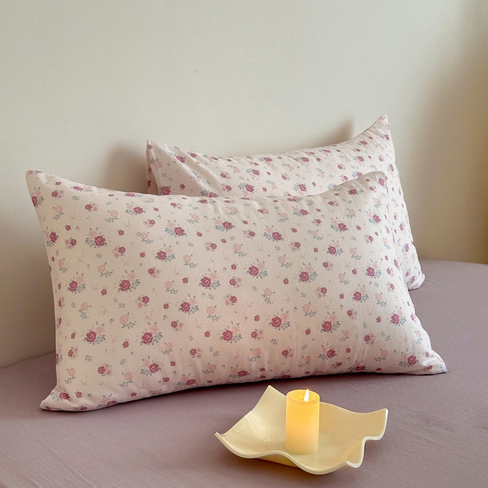 91家纺网 家纺一手货源 找家纺 塞纳 2026新款.全棉有氧双层纱四件套-场景一 艾莉花园-杏