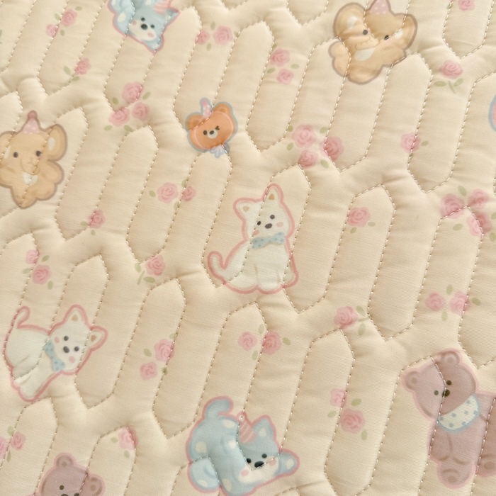 91家纺网 家纺一手货源 找家纺 慕尚家纺 2025新款小清新凉感丝乳胶席 小奶狗