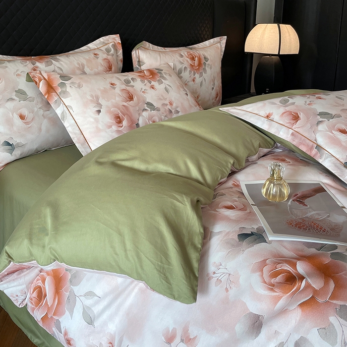 91家纺网 家纺一手货源 找家纺 金纱玉纺家纺 2025新款全棉13376数码印花四件套（礼盒包装）331A2