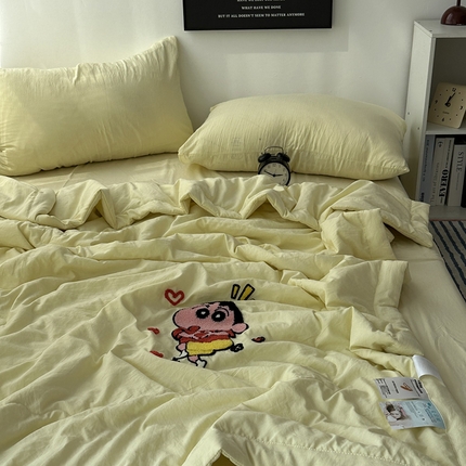 91家纺网 家纺一手货源 找家纺 （总）优色良品家纺 2025新款卡通毛巾绣夏被四件套