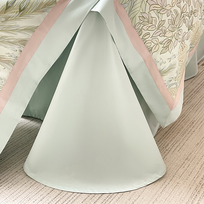 91家纺网 家纺一手货源 找家纺 2025夏季A类天丝棉夹棉床盖床笠四件套全棉纯棉纯色长绒棉真丝保护罩高级感床上用品 沐瑾