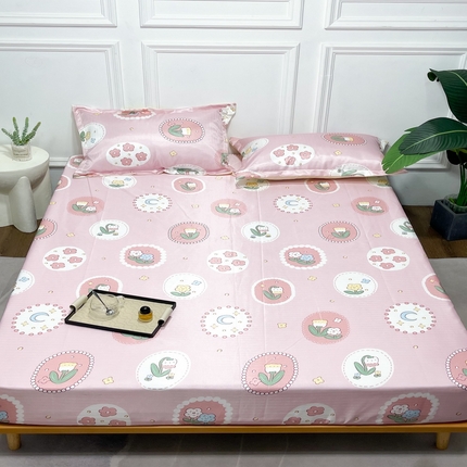 91家纺网 家纺一手货源 找家纺 （总）豪美鑫 2025新款提花冰丝席床笠款