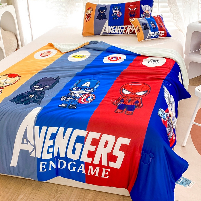 91家纺网 家纺一手货源 找家纺 ds生活馆 2025新款A类大版卡通凉感丝夏被 超级英雄