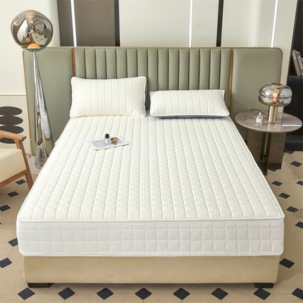 91家纺网 家纺一手货源 找家纺 （总）欧邦 2025新款水洗原棉六面全包夹棉床笠