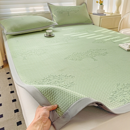 富馨莱 2025新款A类480克PE凉感凉豆豆凉席三件套和单件平铺款 发财树-绿