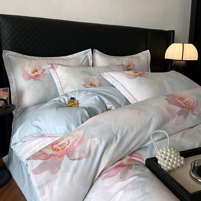 91家纺网 家纺一手货源 找家纺 金纱玉纺家纺 2025新款全棉13376数码印花四件套（礼盒包装）404A2