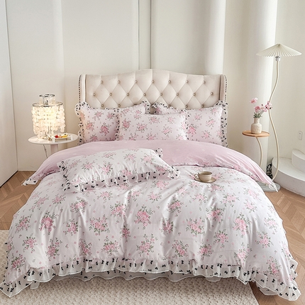 91家纺网 家纺一手货源 找家纺 （总）美伦美焕 2025新款全棉印花床盖四件套