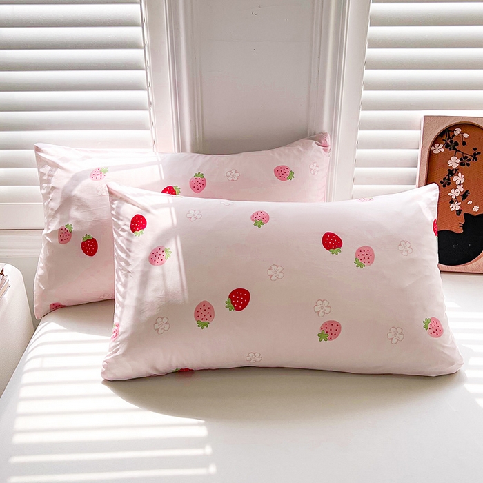 91家纺网 家纺一手货源 找家纺 好梦来家纺（原锦茂家纺） 2025新款印花凉感丝抗菌夏被 草莓甜心