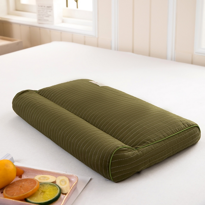 91家纺网 家纺一手货源 找家纺 九州枕芯2025新款全棉草本牵引枕 枕头枕芯 绿色32*50（6-10）cm/只