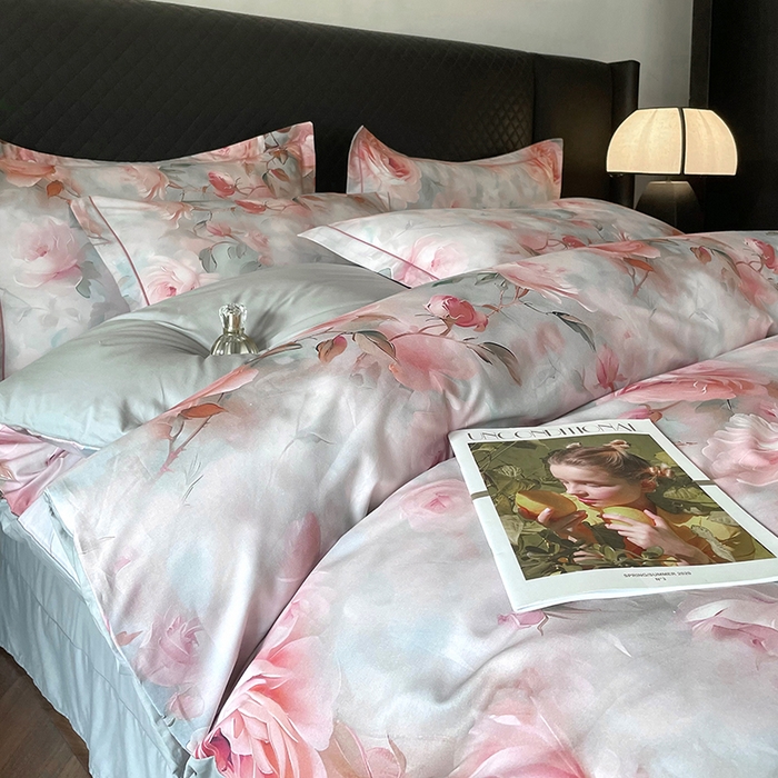 91家纺网 家纺一手货源 找家纺 金纱玉纺家纺 2025新款全棉13376数码印花四件套（礼盒包装）317A1