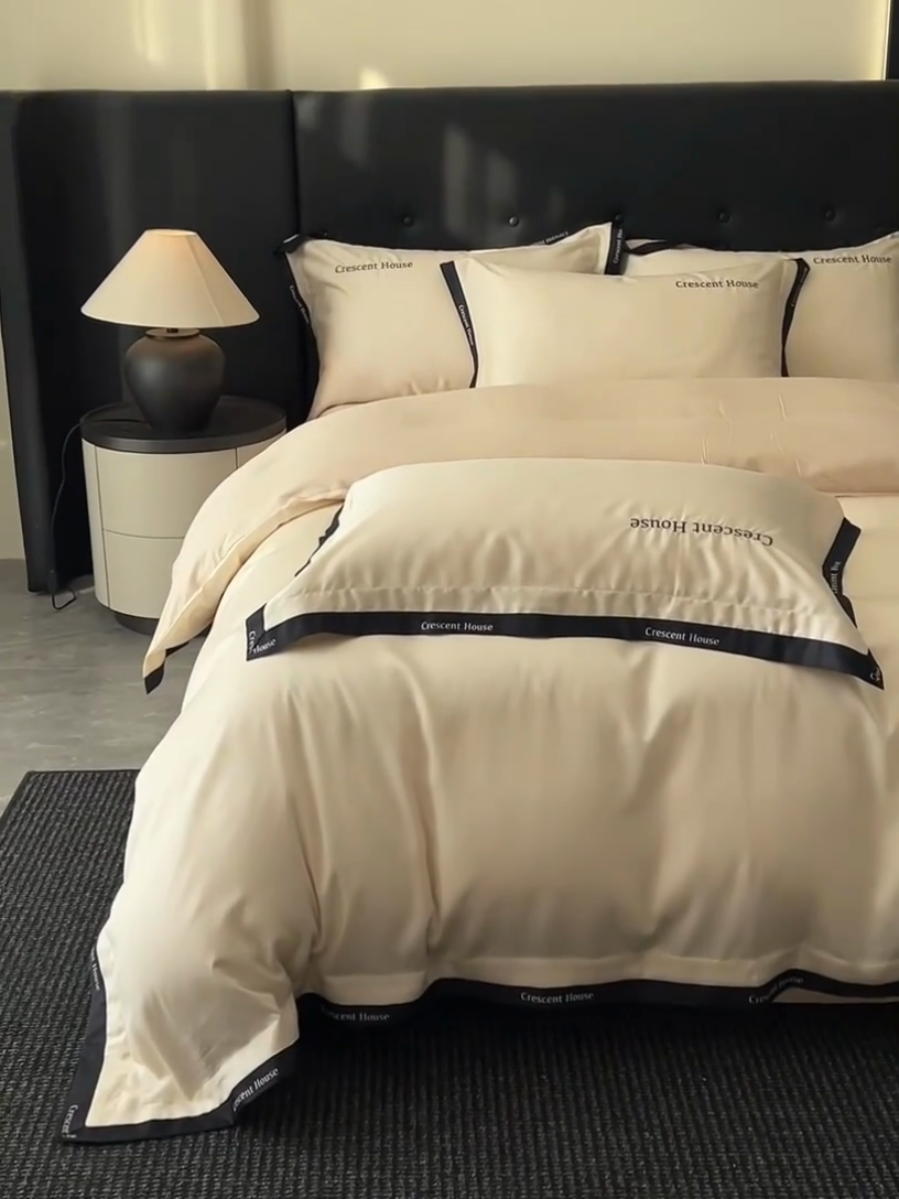 91家纺网 家纺一手货源 找家纺 （总）小久久（小九九） 2025新款轻奢时尚水洗冰丝四件套-奥芬系列