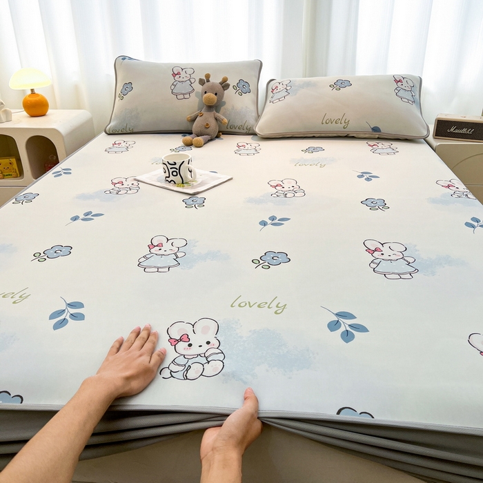 91家纺网 家纺一手货源 找家纺 LIFE.丽芙 （总）2025春夏新款独家研发太空层凉感软席冰丝印花凉席床笠款