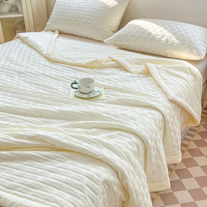 91家纺网 家纺一手货源 找家纺 欧邦 2025新款华夫格水洗棉夏被