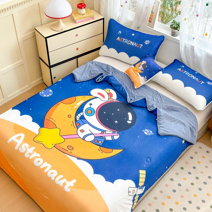 91家纺网 家纺一手货源 找家纺 （总）ds生活馆 2025新款A类大版卡通凉感丝夏被