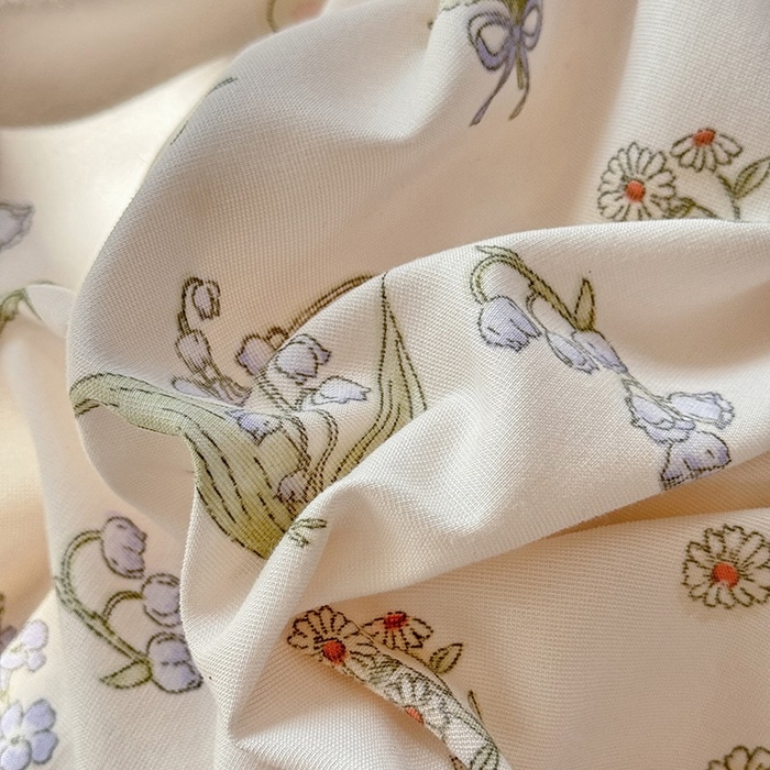 91家纺网 家纺一手货源 找家纺 大麦家纺 2025新款韩式花边亲肤棉四件套 风铃花