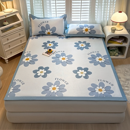 91家纺网 家纺一手货源 找家纺 （总）席佬大 2025新款高克重卡通数码印花冰藤席床席床笠款