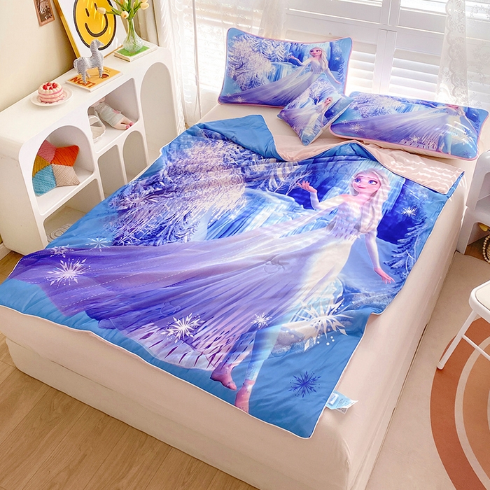 91家纺网 家纺一手货源 找家纺 ds生活馆 2025新款A类大版卡通凉感丝夏被 冰雪皇后