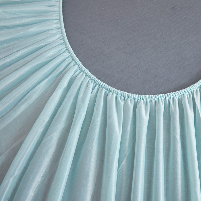 91家纺网 家纺一手货源 找家纺 2025春夏新款独家研发太空层凉感鸭冰丝烫画软凉席床笠款 凉感鸭-水绿