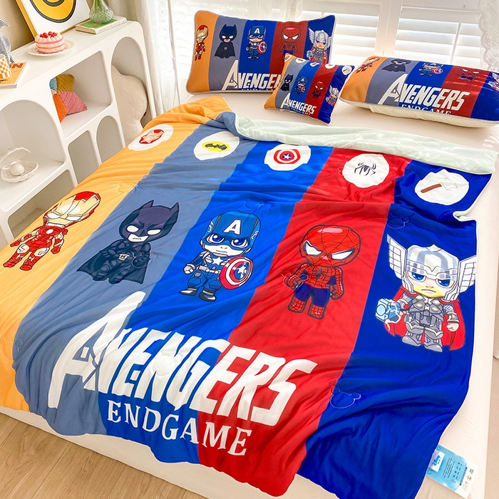 91家纺网 家纺一手货源 找家纺 ds生活馆 2025新款A类大版卡通凉感丝夏被 超级英雄