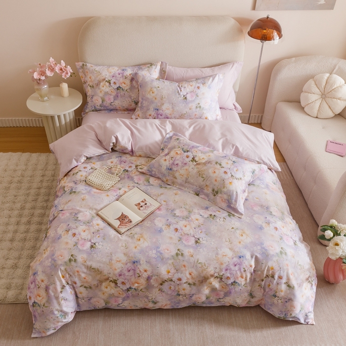 91家纺网 家纺一手货源 找家纺 2025新款【如梦令】红金裸盖棉四件套（标准号 全网控价） 意阑珊