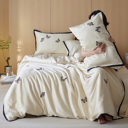 91家纺网 家纺一手货源 找家纺 （总）风向标家纺  2025新款奥地利进口60s兰精天丝拼边款（风格一）