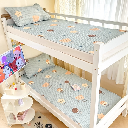 川悦生活 2025新款小阪凉感丝印花凉席-学生床 好物日志-奶蓝