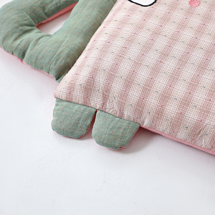 91家纺网 家纺一手货源 找家纺 其乐枕芯 2025新款全棉纯棉卡通小象荞麦枕枕头枕芯 绿小象30x50cm/只