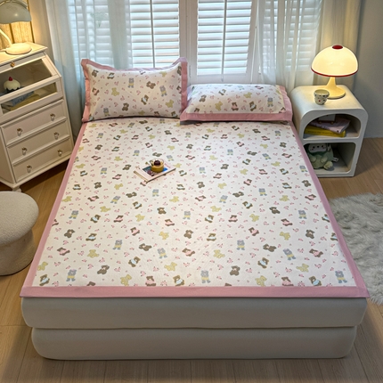 91家纺网 家纺一手货源 找家纺 （总）席佬大 2025新款高克重卡通数码印花冰藤席床席床笠款